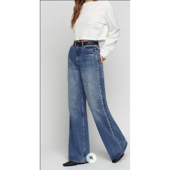 REFORMATION Cary High Rise Slouchy Wide Leg Jeans Size 28 2448 - Picture 2 of 13